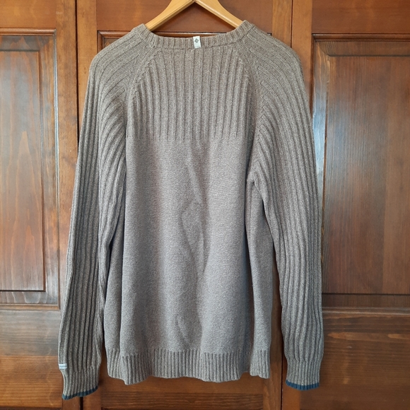 Columbia 100% cotton tan ribbed knit sweater - Picture 7 of 10